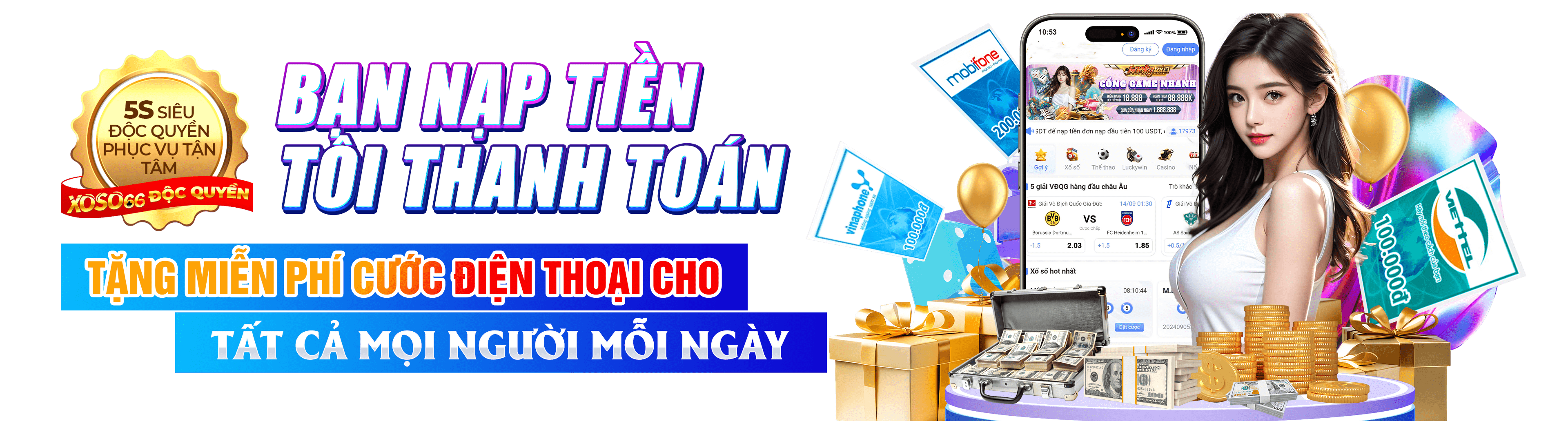 Hình ảnh quảng cáo của thanbai88 hiển thị nền tảng và các lợi ích